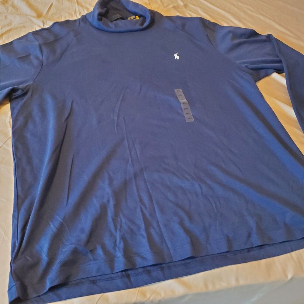 Polo Ralph Lauren Men's Navy Soft Cotton Turtleneck Long Sleeve Shirt Size XXL - Picture 3 of 9